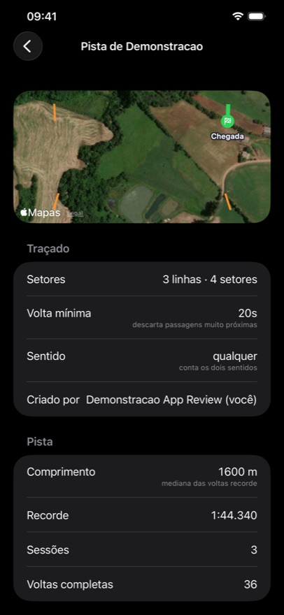A circuit ranking in the app, riders ordered by their best lap